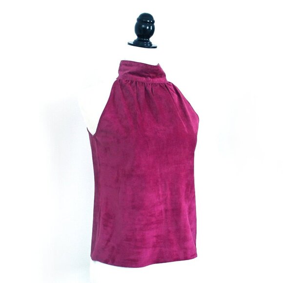 Vintage Suede Halter Top 1980s Disco Party Wilsons Suede & Leather Korea RARE - Picture 2 of 13